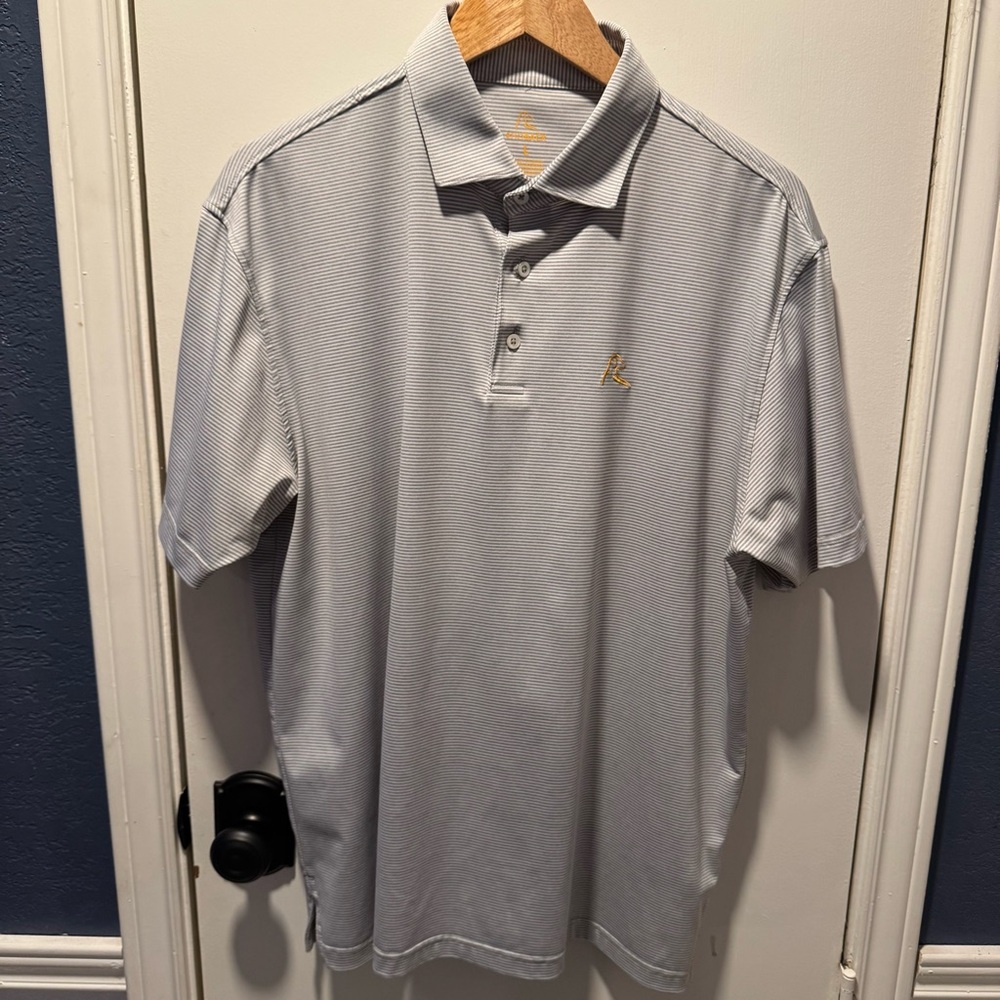 Rhoback Light Gray Polo Shirt with Gold Logo